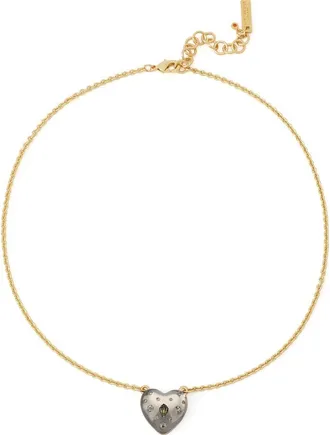 Kurt Geiger Resin Heart Pendant Necklace in Black Smoke at Nordstrom
