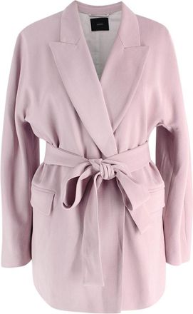 Joseph Pink Belted Wool-Blend Blazer Size S