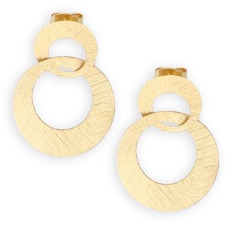 Lott. Gioielli CL Earring Double Charm Satin Small - Dames - Oorbellen - Geel - ONE Size - Satijn - Accessoires