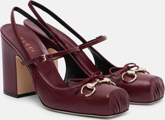 Gucci Gucci Horsebit leather slingback pumps
