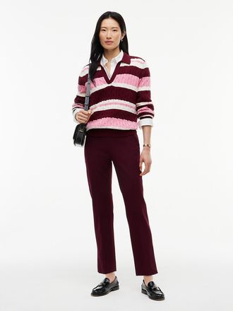 Tommy Hilfiger Womens Stretch Gabardine Slim Pant - Deep Burgundy - 10