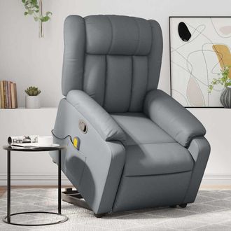 vidaXL Vidaxl - Sill&oacute;n Reclinable De Masaje De Pie Cuero Artificial Gris