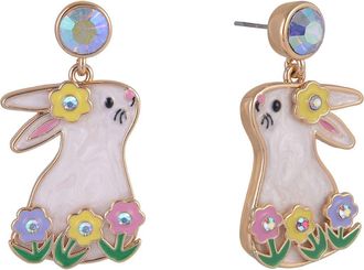 Hallmark Easter Bunny and Flower Earrings in White at Nordstrom