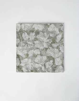 Brunello Cucinelli Green Silk Floral Neck Wrap