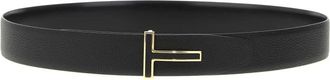 Tom Ford Leren riem met dubbelzijdig draagvlak - Heren - Riemen - Zwart - 105 CM - Leer - Accessoires