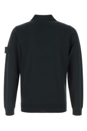 Stone Island Virgin Wool Polo - Black