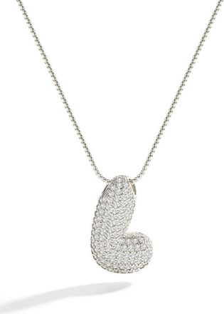 Mint & Lily Pave Bubble Initial Necklace in Silver /Letter L at Nordstrom