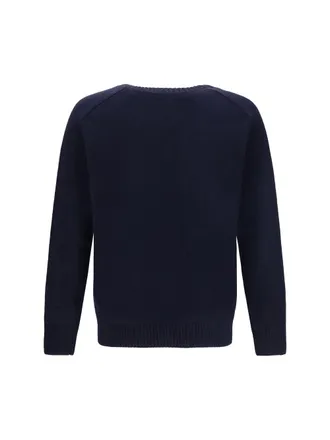 Brooksfield Fleece Wool Crewneck Sweater - Navy