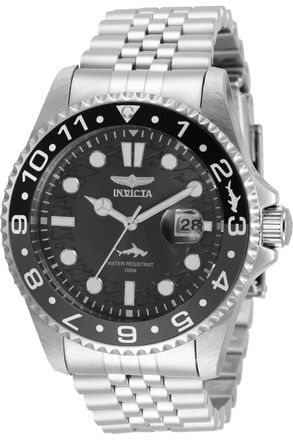 Invicta Pro Diver 35129 Heren Horloge - Quartz Uurwerk - Roestvrij Staal met zwarte Wijzerplaat - 43mm