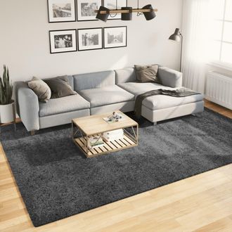 vidaXL Alfombra De Pelo Corto Oviedo Gris Antracita 240x340 Cm Vidaxl