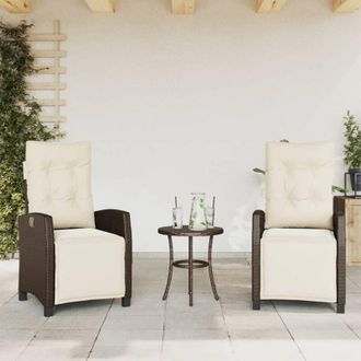 vidaXL Vidaxl - Sedie da Giardino Reclinabili 2 pz con Poggiapiedi Polyrattan