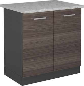 Vicco Armario Bajo Para Fregadero R-line, Gris Noble, 80 Cm Et M&aacute;rmol