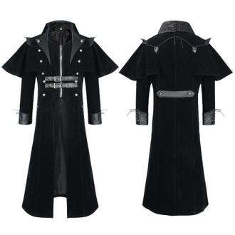 Generic Steampunk Jacket Mens Classic Gothic Coat Mens Long Black Medieval Jacket with Zip Retro Victorian Yard Frock Coat Pirate Vampire Cosplay Halloween Co