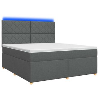 vidaXL Letto Box Spring Con Materasso Grigio Scuro 180 X 200 Cm Vidaxl