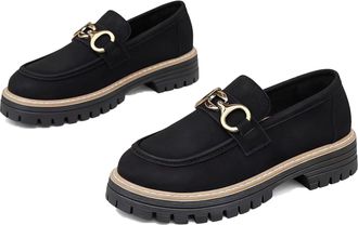 Generic Loafers Shoes for Women,Womens Orthopedic Platform Loafers for Women, Slip On Low Top Leathe Loafer with Arch Support Wide Fit Lightweight Business Wa