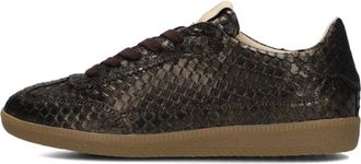 Fred De La Bretoniere Schoenen, Dames, Bruin, 42 EU, Wol, Bronze Snake Print Sneakers