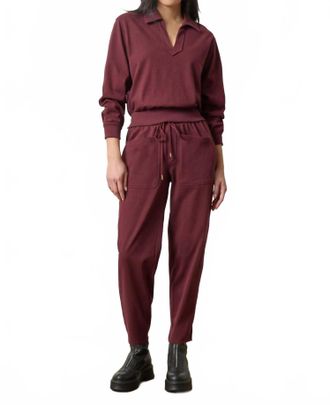 Lilla P Utility Pocket Pull-On Pants In Mulberry