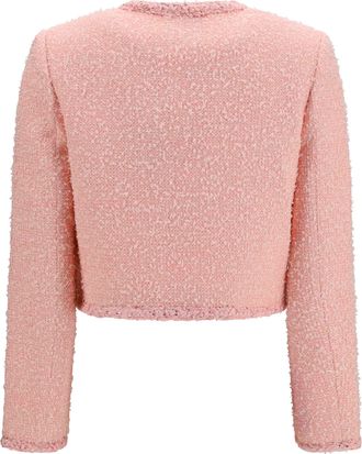 Self Portrait Womens Boucl&eacute; Jacket Pink