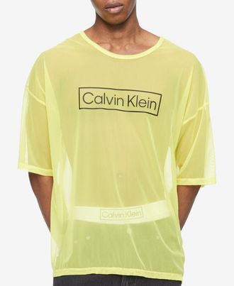 Calvin Klein Mens Reimagined Heritage Pride Sheer Logo Graphic T-Shirt
