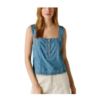 Pepe Jeans London Sleeveless Tops, female, Blue, Size: XS Bridjet Top