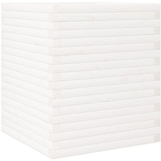 vidaXL Jardinera Madera Maciza De Pino Blanco 60x60x68,5 Cm Vidaxl