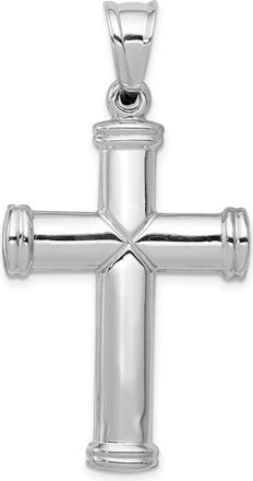Diamond2Deal 14k White Gold Hollow Cross Pendant