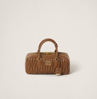 Miu Miu Arcadie Matelass&eacute; Nappa Leather Bag, Woman, Caramel