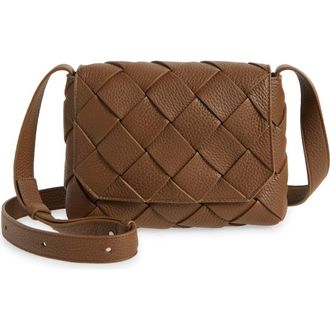 Bottega Veneta Small Intrecciato Messenger Bag in Nocciola/Silver at Nordstrom