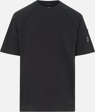 C.P. Company Mens HEAVY COTTON LENS T SHIRT - Black - Size: 40