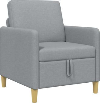 vidaXL Sof&aacute; Con Almacenamiento Gris Claro 72 X 78 X 87 Cm Poli&eacute;ster Vidaxl