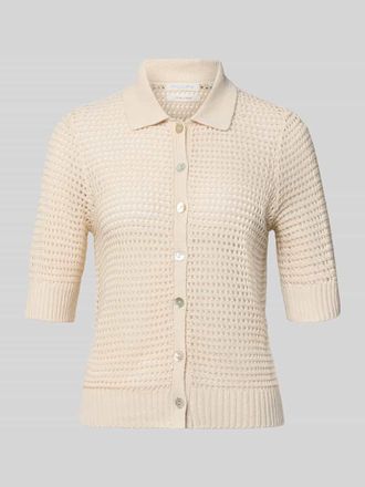 Christian Berg Strickjacke aus Leinen mit 1/2-Arm in Ecru, Gr&ouml;&szlig;e XXL