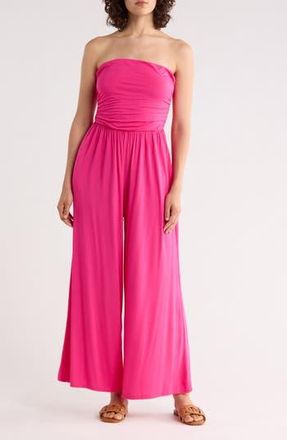 West K Strapless Wide Leg Jumpsuit in Hot Pink at Nordstrom Rack, Size X-Large