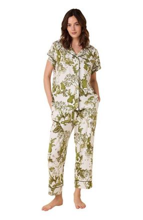 The Cats Pajamas Pima Knit Holiday Capri Set in Woodside at Nordstrom, Size Medium