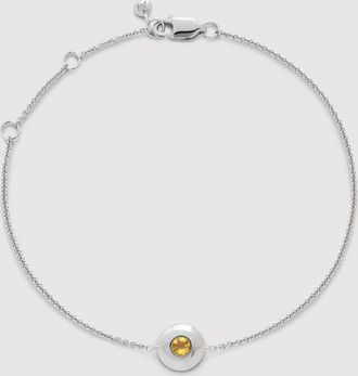 Monica Vinader Sterling Silver November Birthstone Chain Bracelet Citrine