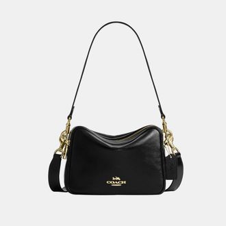 Coach Womens Carey Crossbody Bag - Black Leather - One Size
