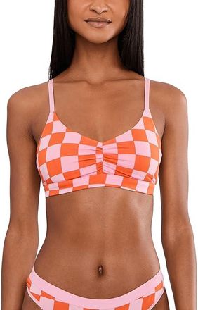 MeUndies Feel Free Ruched Bralette Womens Bra Cheeky Check : MD, Elastane/Modal/Synthetic