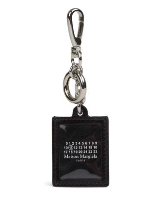 Maison Margiela four-stitches leather keyring - unisex - Calf Leather - One Size - Black