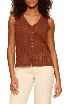 Sanctuary No Rush Front Button Sweater Vest in Ancient Clay Ivory at Nordstrom, Size Xx-Small