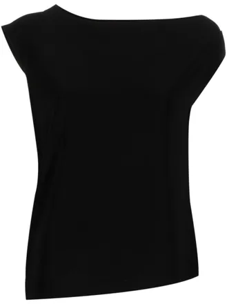 Norma Kamali Black Drop Shoulder Top