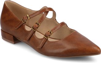 Journee Collection Womens Gretel Multistrap Ballet Pumps