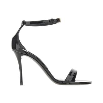 Dolce & Gabbana Sandalias de piel charol - Shoes - Mujer - Negro - 38 1/2 EU