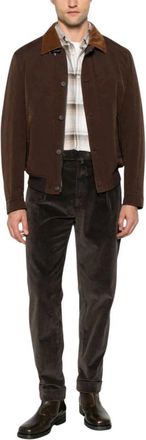 Fay Diagonal-Texture Wool Bomber - Heren - Jassen - Bruin - Maat: XL Wol