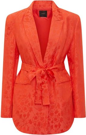 Pinko Blazers, female, Orange, Size: M Floral Jacquard Kimono Blazer