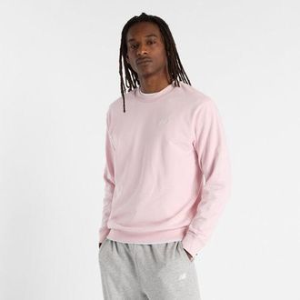 New Balance Mens Sport Essentials French Terry Crew in Pink Cotton, size 2X-Large