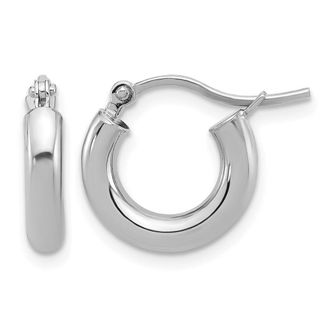 Diamond2Deal 14k Gold Polished 3mm Polished Hoop Earrings