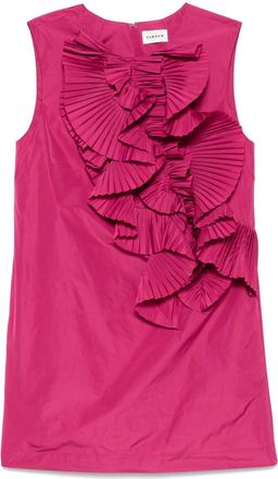 Parosh Pink Ruffle-detail Mini Dress