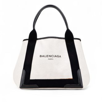 Balenciaga Navy Cabas Tas Logo