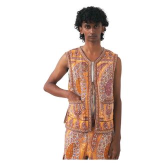 Antik Batik Heren, Jassen, Oranje, Maat: XL Katoen