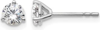 Diamond2Deal 14k White Gold 2/3 ct Round Lab Grown Diamond Stud Earrings VS Clarity, D-E Color