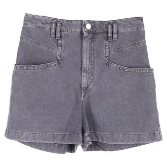Isabel Marant Isabel Marant Esquia High-Waisted Denim Shorts in grijze denim